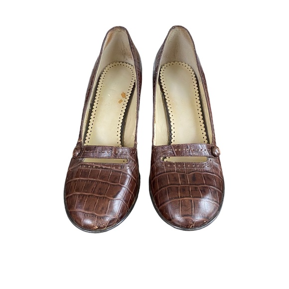 Worthington Vintage Woman’s Brown Crocodile Heels Woman’s 6.5M - Picture 2 of 16